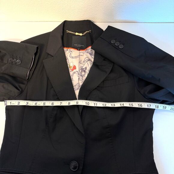 Ted Baker Black Longline Blazer Jacket Size 4 (TED)/ 10 (US) - Picture 10 of 10